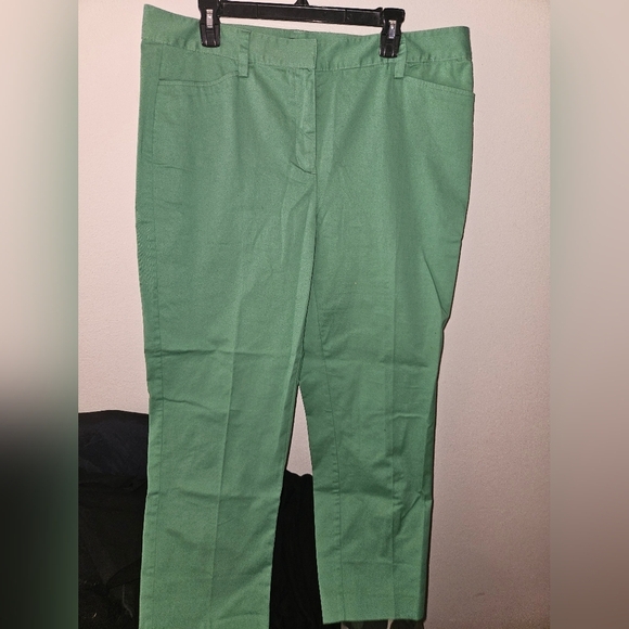 Lands' End Pants - Lands End Womans Green Mid Rise Slim Leg Pants Size 16T